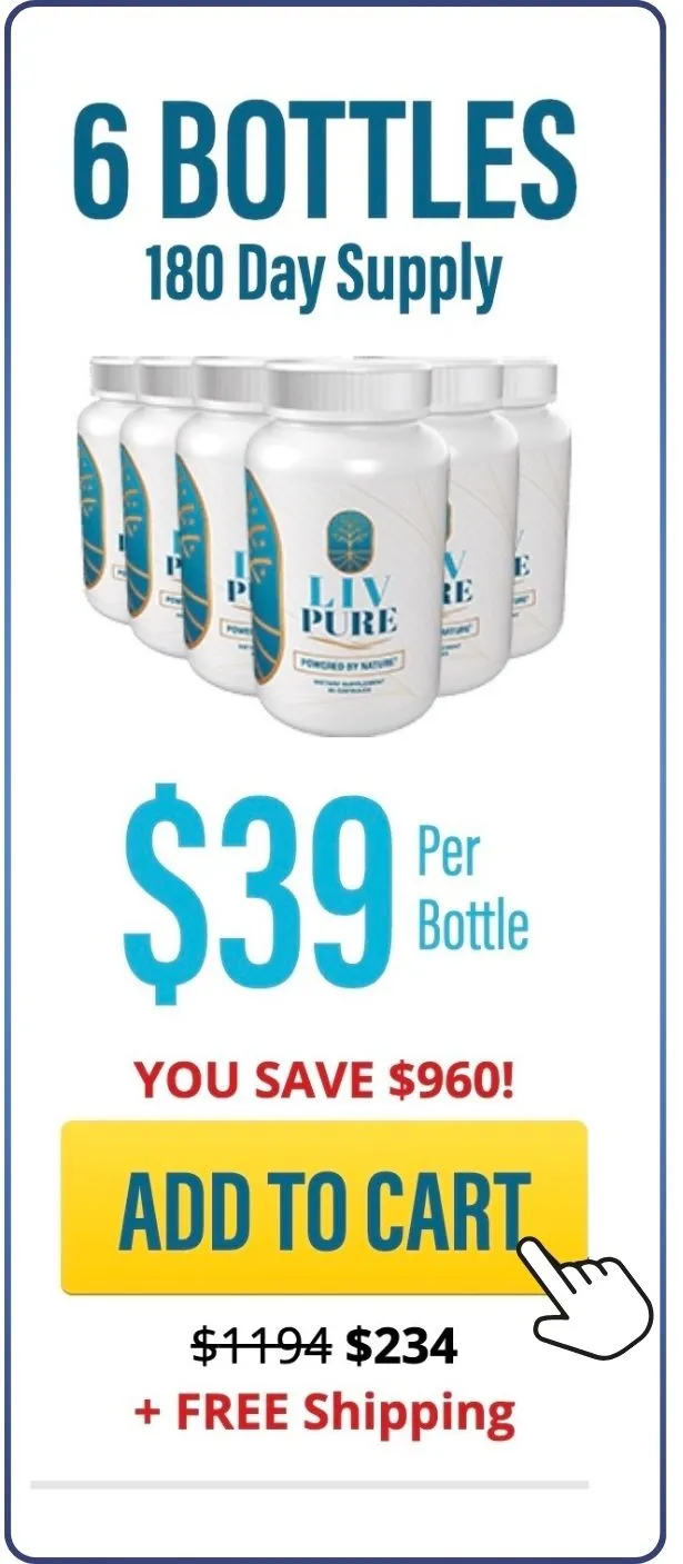 Liv Pure 6 bottles - 180 day supply best value free shipping